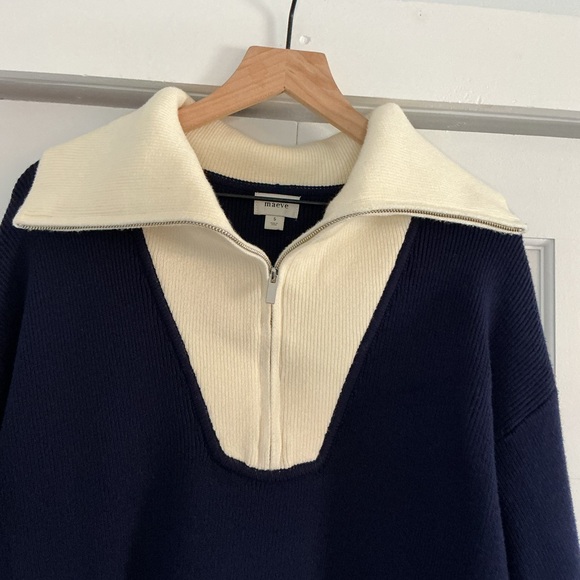 Anthropologie Maeve Varsity Sweater Twofer Mini Dress size small - Picture 6 of 8